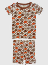 Bamboo Pumpkin Checkerboard 2 Piece Set Short Sleeves